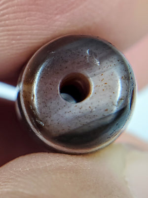 Ancient Tibetan Two Diamond Eye Dzi Bead with Bloodspots (TiD-Anc-XB-TwE-102824)