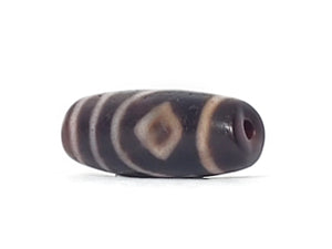 Ancient Tibetan Two Diamond Eye Dzi Bead with Bloodspots (TiD-Anc-XB-TwE-102824)