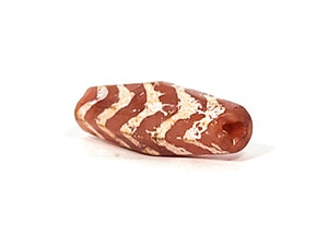 Ancient Five Tiger Stripe Motif Carnelian Dzi (Anc-C-FiTS-030525) - Rare Octagon Shape