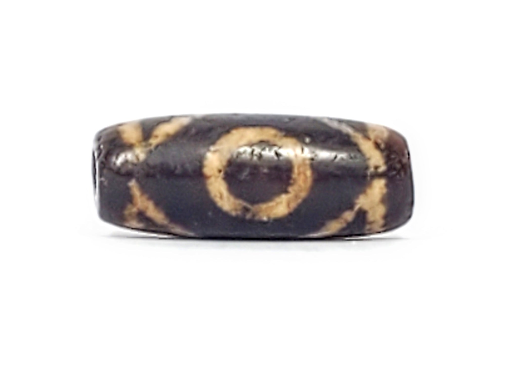 Ancient Two Eye & Tiger Tooth Motif Pumtek Bead (PuD-TwETT-090824)