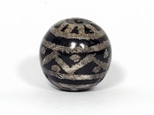 Ancient Round Wave & Star Motif Dzi Bead