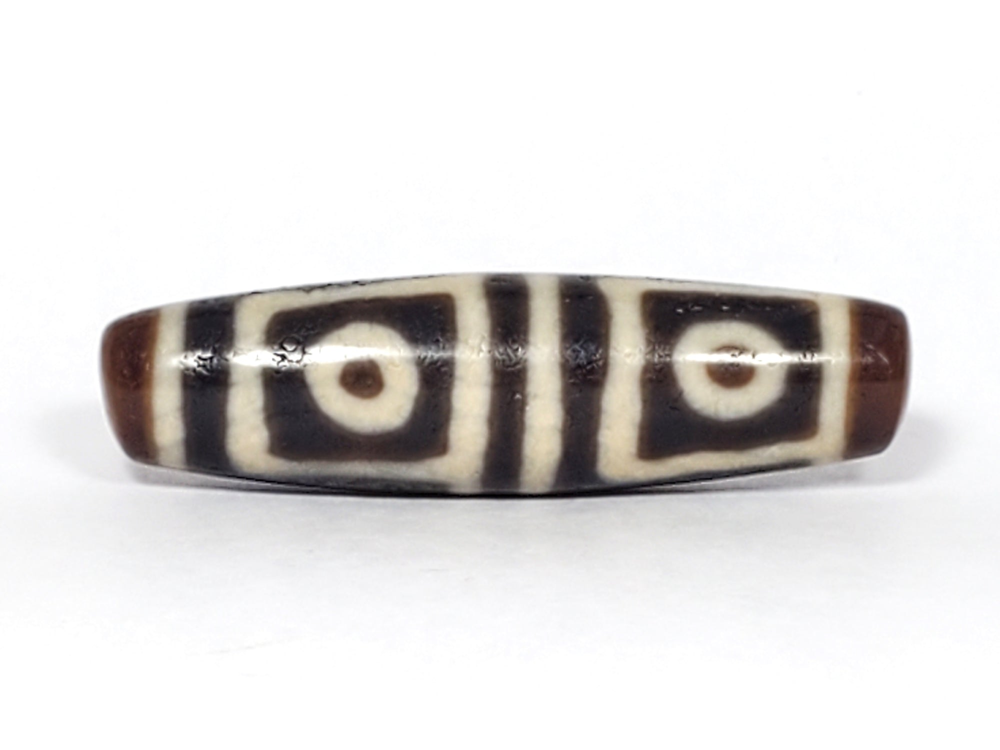 Ancient Four Eye Motif Dzi Bead (TiD-Anc-FoE-051723) - Extremely Old