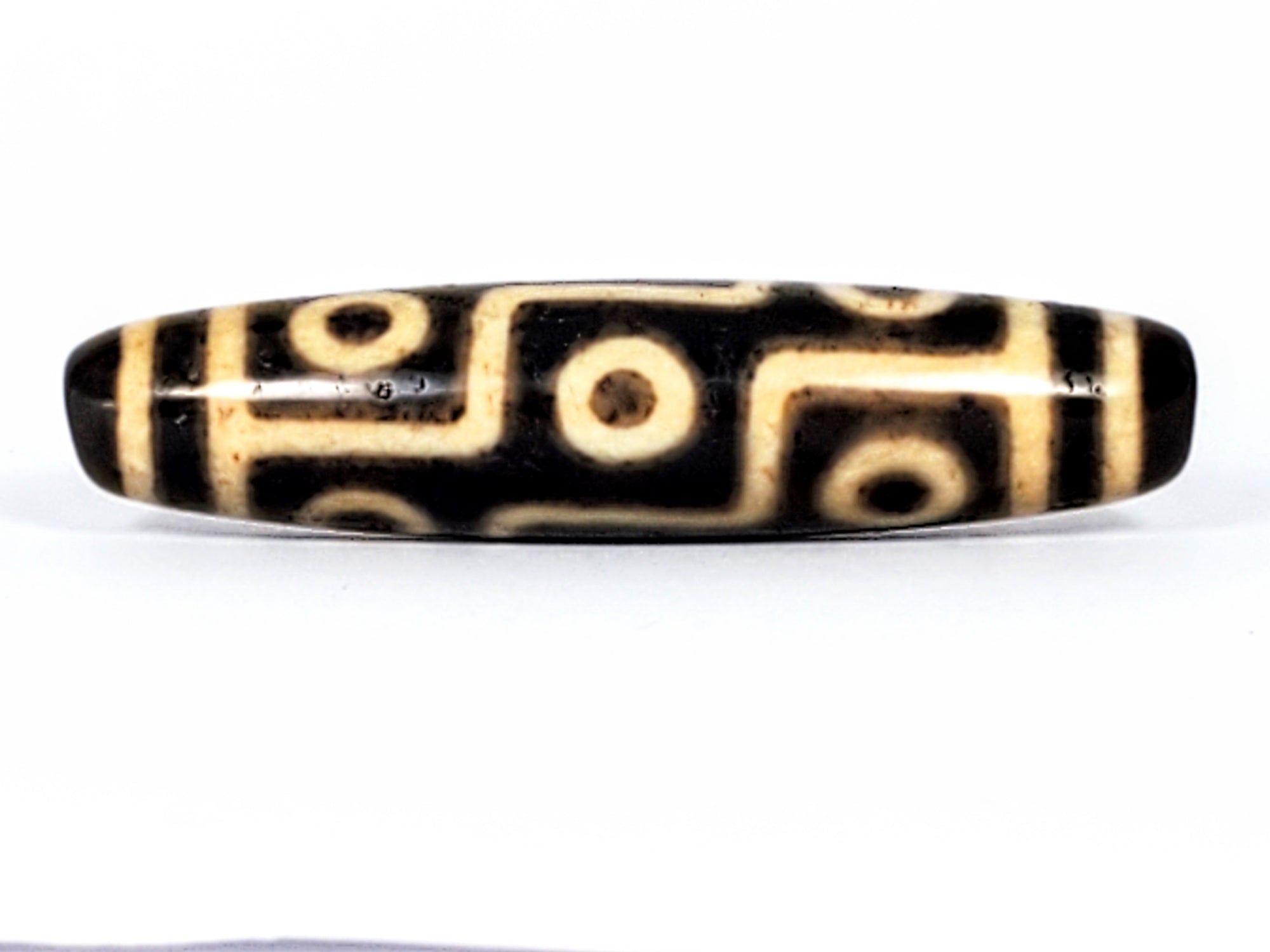 Ancient Tibetan Nine Eye Motif Dzi Bead (TiD-Anc-NE-041724) - Very Rare Old Bead