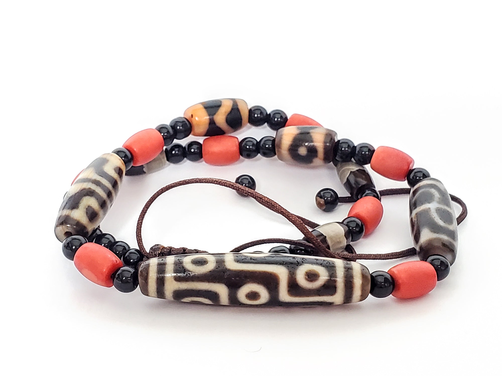 Ancient Tibetan Nine Eye Dzi Bead (TiD-Anc-NE-111023-2) - Extremely Old - Only the Nine Eye is for sale - Other beads are not included