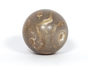 Ancient Round Double Wave & Stars Motif Dzi Bead