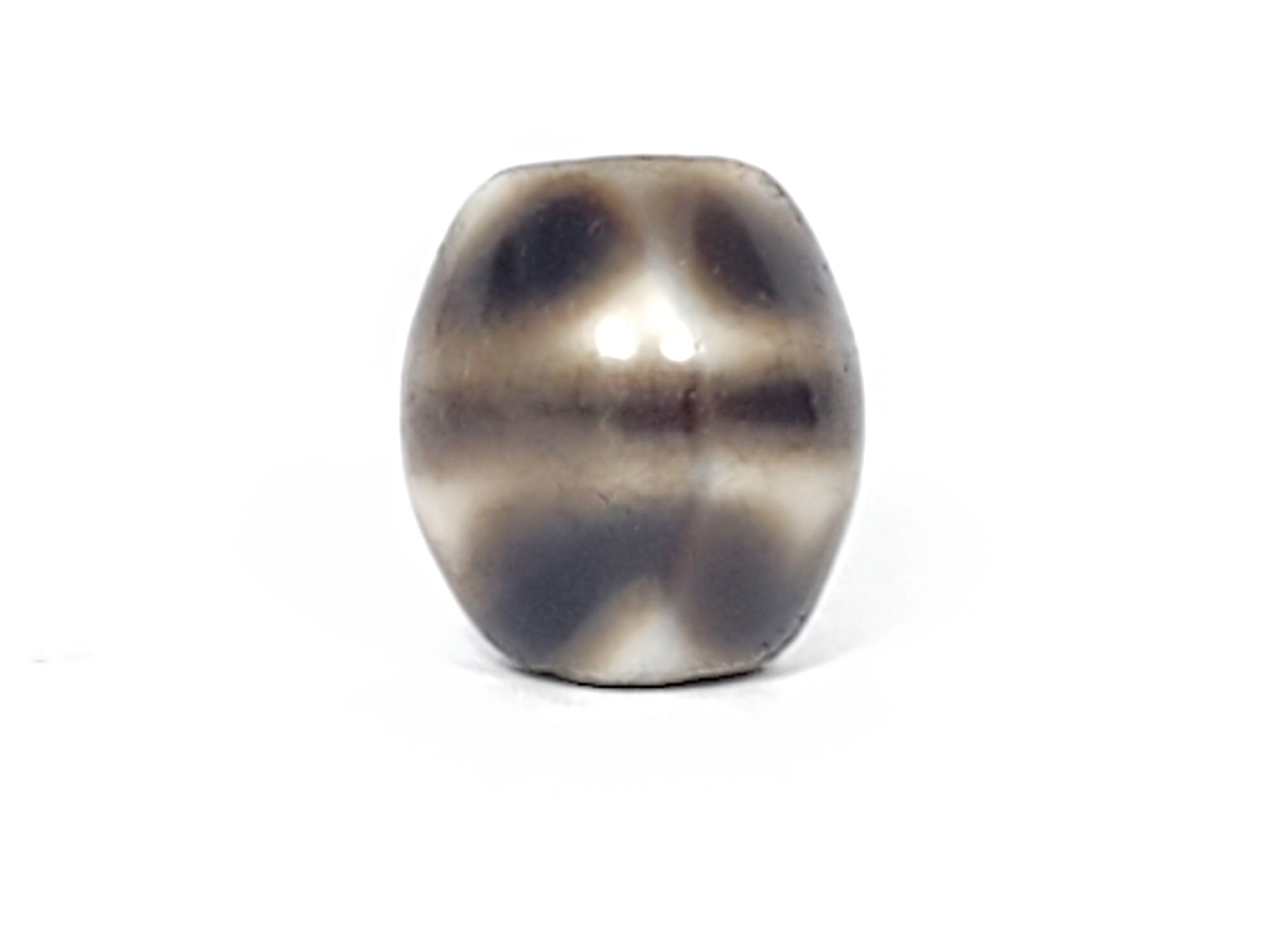 Ancient Round Round Tiger Tooth Dzi Bead - 老達洛珠 (TiD-Anc-R-s-TT-021724)