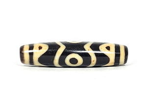 Antique Tibetan Three Eye & Tiger Tooth Motif Dzi Bead (012125) - Beautiful Dzi Bead