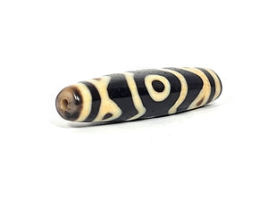 Antique Tibetan Three Eye & Tiger Tooth Motif Dzi Bead (012125) - Beautiful Dzi Bead