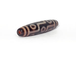 Antique Nine Eye Motif Dzi Bead With Bloodspots (TiD-NE-B-E1) - Rare Tibetan Dzi Bead