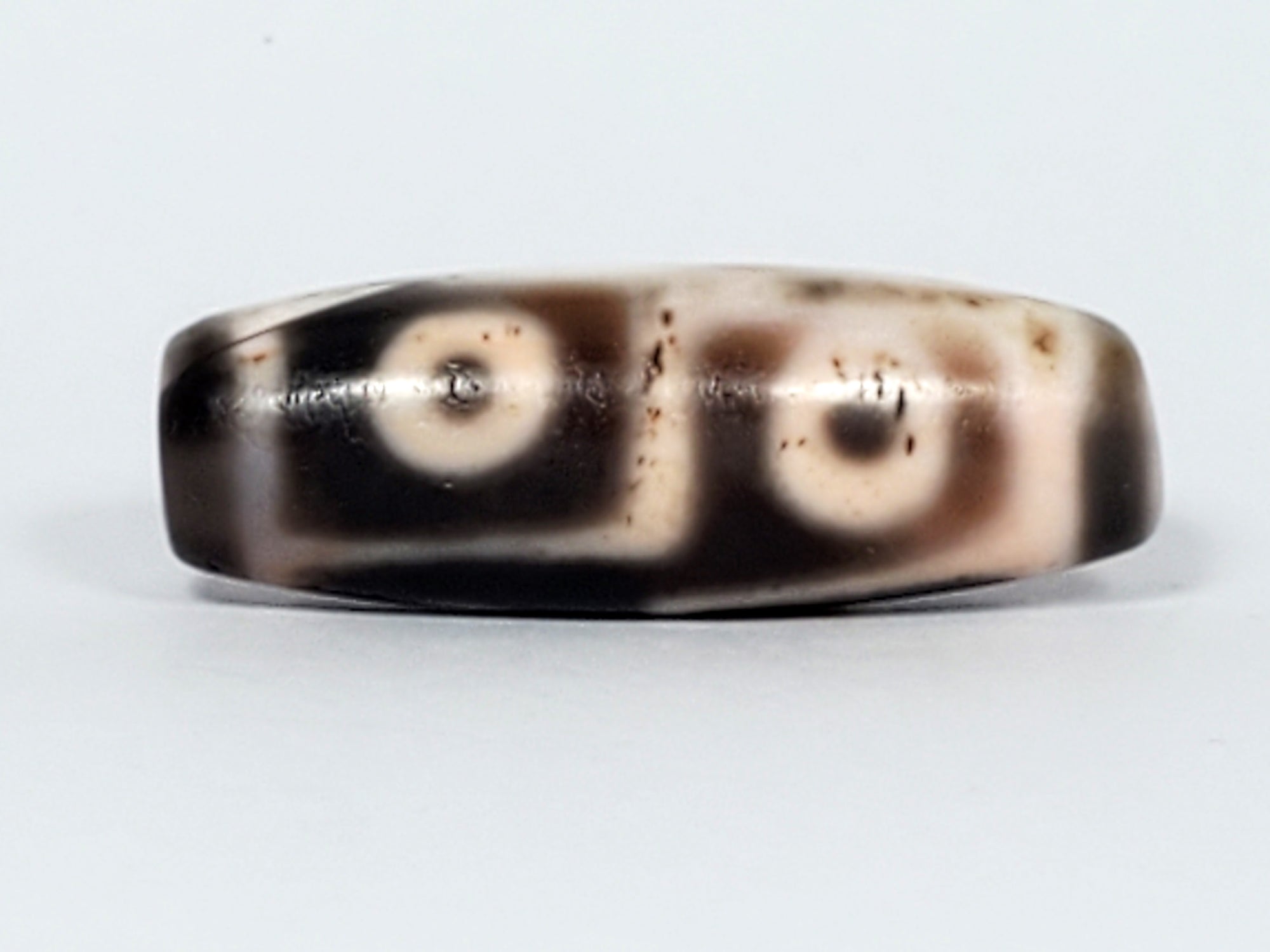 Antique Six Eye Motif Dzi Bead with Bloodspots (AntD-B-SiE-092823)