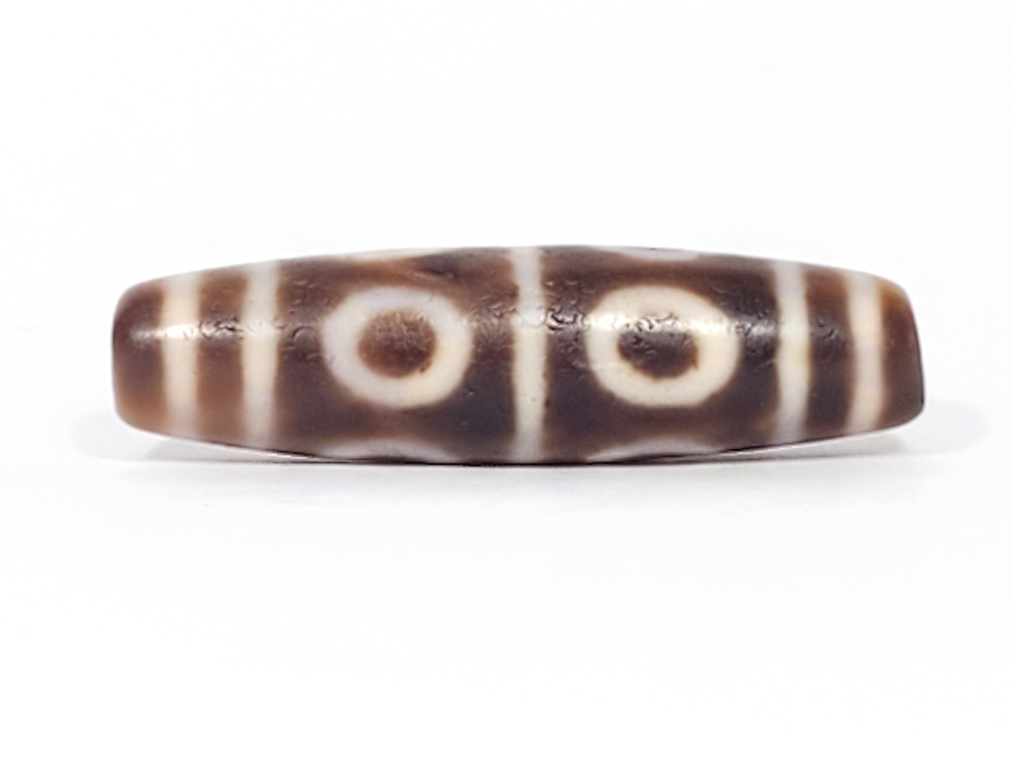 Antique Eight Eye Motif Dzi Bead (TiD-Ant-B-EiE-081624) - With Beautiful Bloodspots