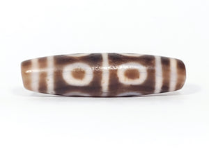 Antique Eight Eye Motif Dzi Bead (TiD-Ant-B-EiE-081624) - With Beautiful Bloodspots