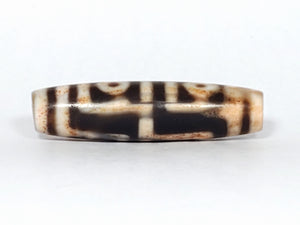 Antique Four Eye Motif Dzi Bead with Extreme Bloodspots (TiD-Ant-FoE-XB) - Very Rare