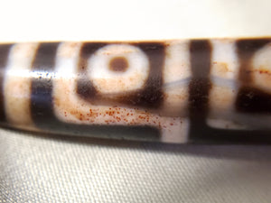 Antique Four Eye Motif Dzi Bead with Extreme Bloodspots (TiD-Ant-FoE-XB) - Very Rare