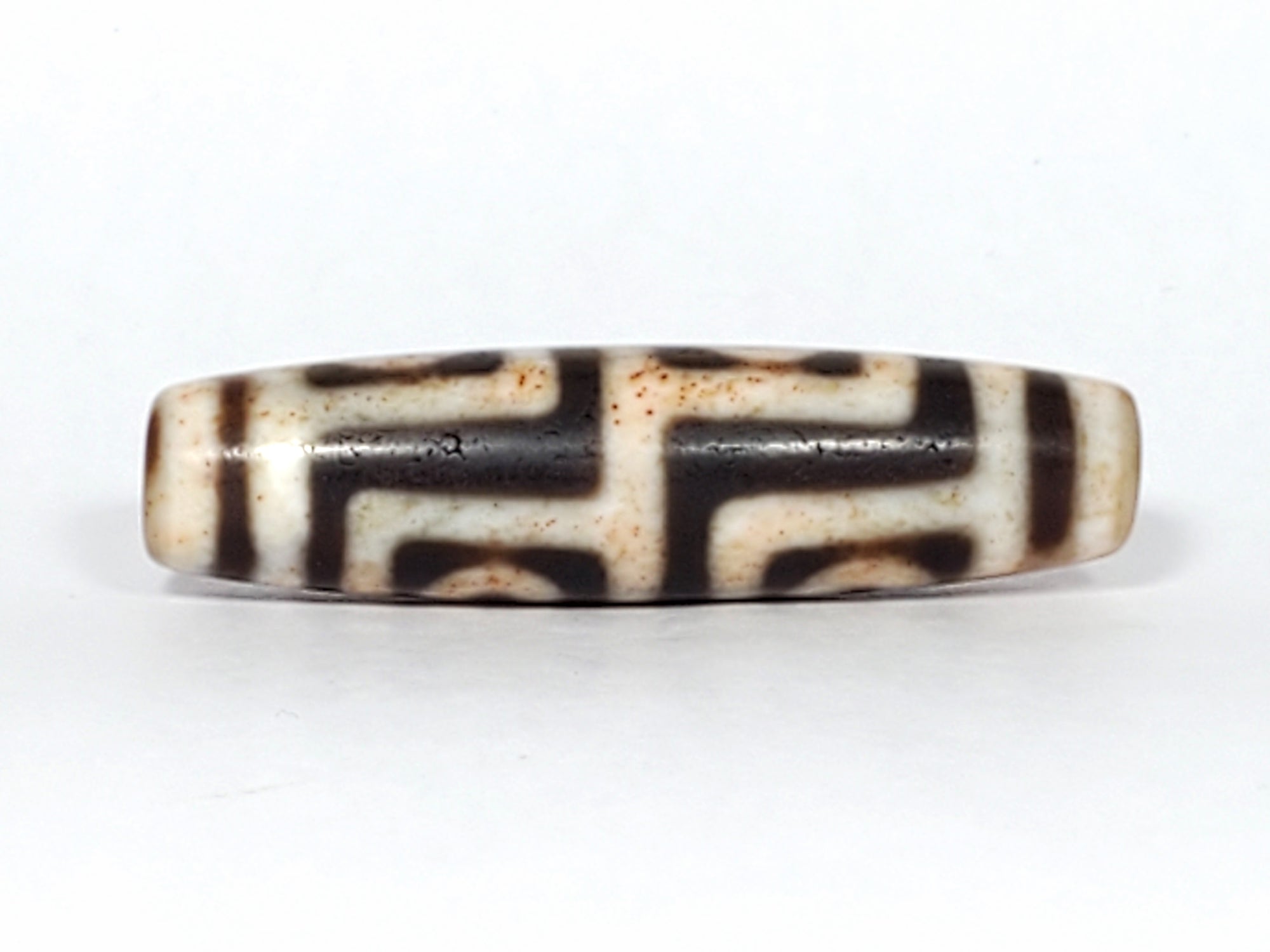 Antique Four Eye Motif Dzi Bead with Extreme Bloodspots (TiD-Ant-FoE-XB) - Very Rare