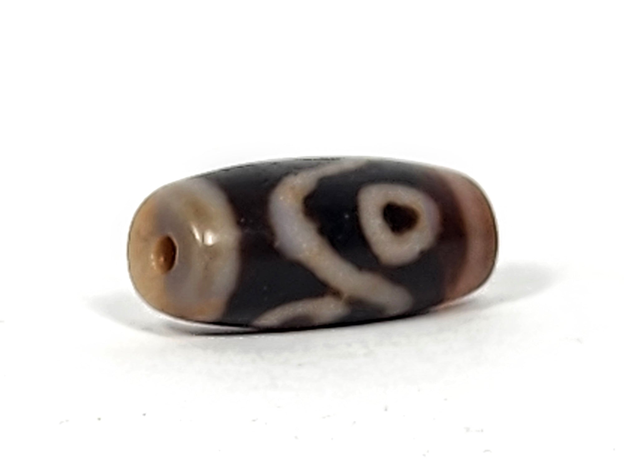 Antique Four Eye & Wave Motif Dzi Bead (TiD-Ant-S-B-FoEW) - Small Dzi