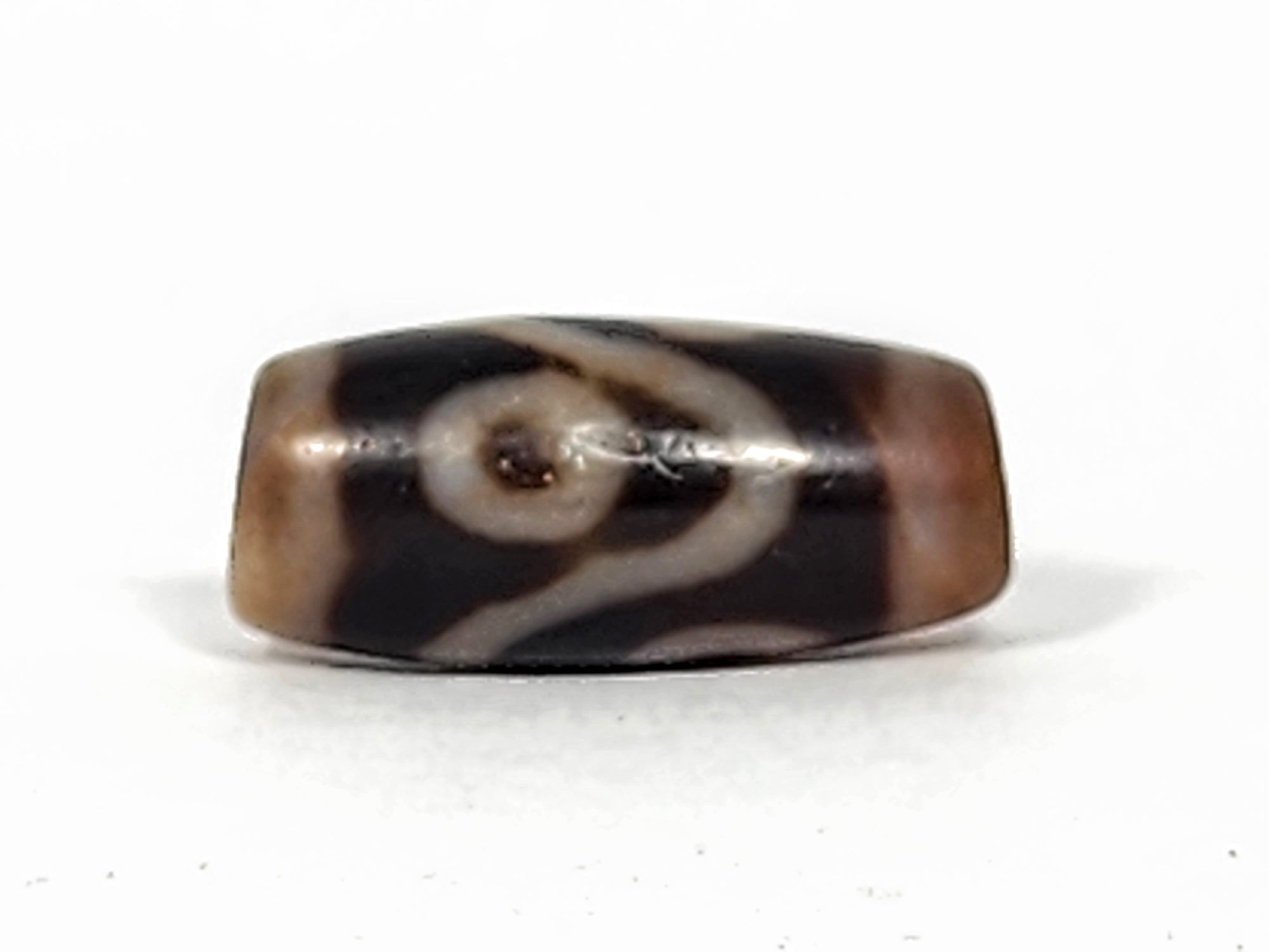 Antique Four Eye & Wave Motif Dzi Bead (TiD-Ant-S-B-FoEW) - Small Dzi