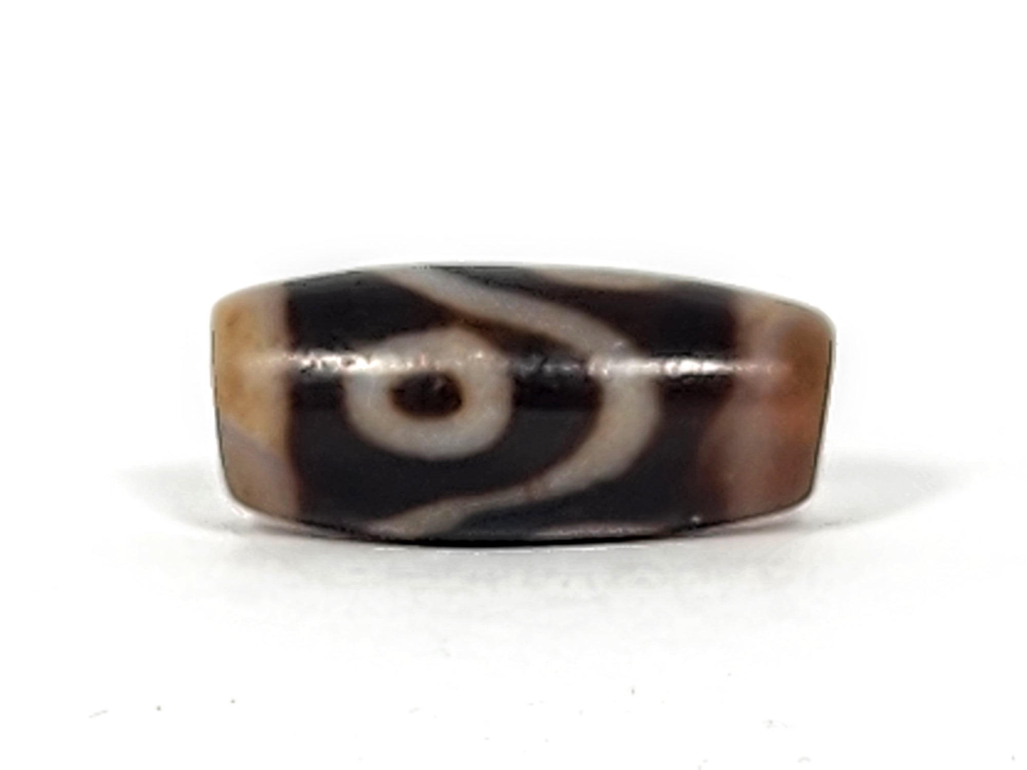 Antique Four Eye & Wave Motif Dzi Bead (TiD-Ant-S-B-FoEW) - Small Dzi