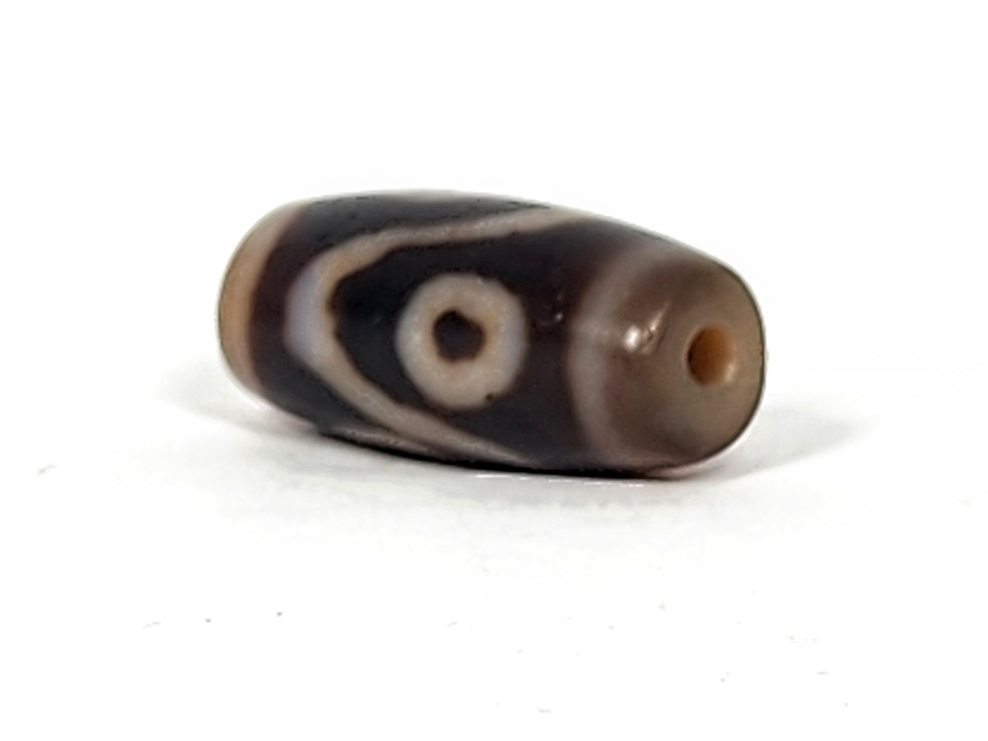 Antique Four Eye & Wave Motif Dzi Bead (TiD-Ant-S-B-FoEW) - Small Dzi