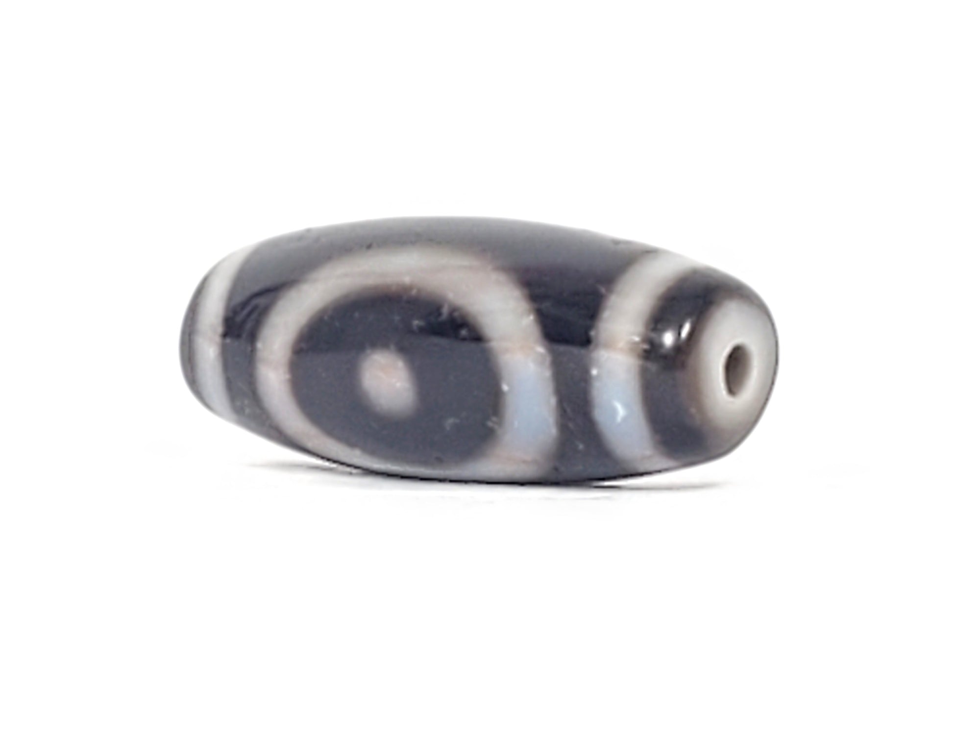 Tibetan Heaven Gate &amp; Earth Gate Motif Dzi Bead with Bloodspots