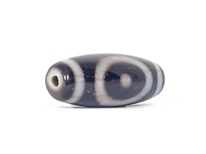 Tibetan Heaven Gate &amp; Earth Gate Motif Dzi Bead with Bloodspots