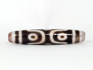 Antique Six Eye Motif Dzi Bead with Bloodspots (Ant-B-SiE-082824) - 西藏六眼珠沙天珠