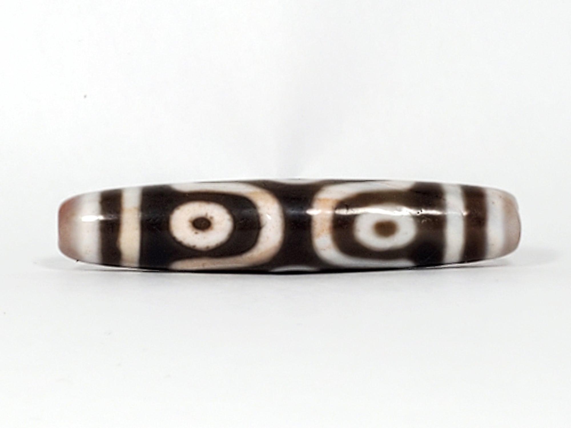 Antique Six Eye Motif Dzi Bead with Bloodspots (Ant-B-SiE-082824) - 西藏六眼珠沙天珠