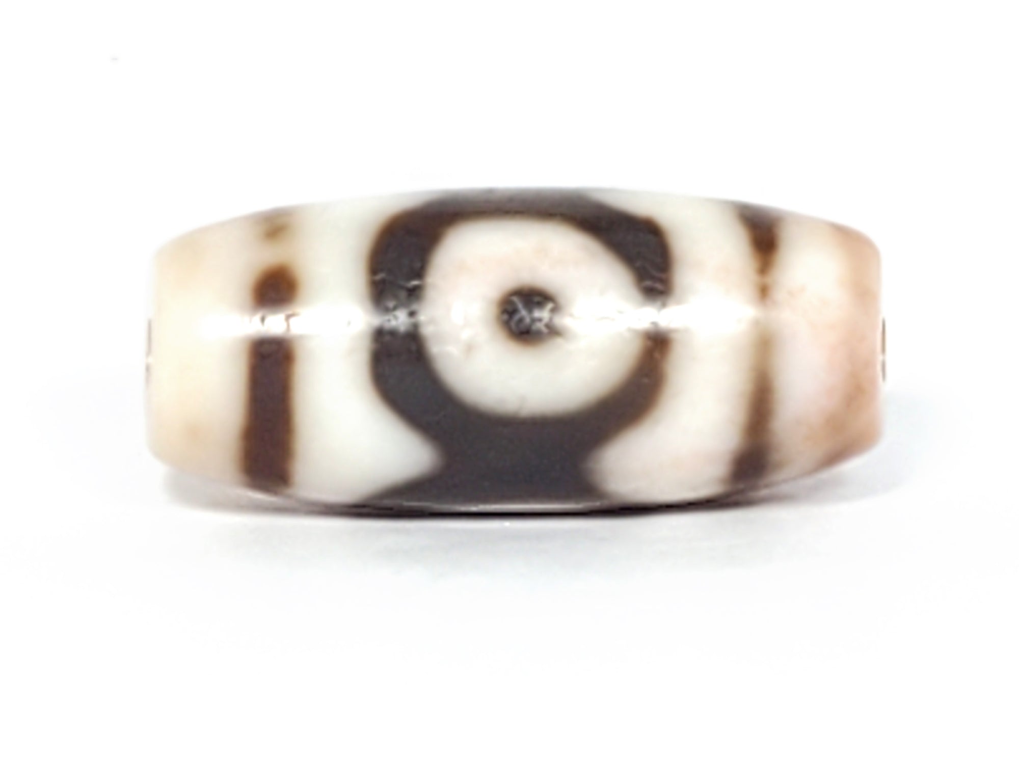 Antique Three Eye Motif Dzi Bead (TiD-Ant-S-ThE-102223)