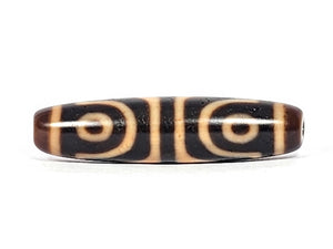 Antique Tibetan Four Eye & Tiger Tooth Motif Dzi Bead (TiD-Ant-200-FoETT-121624)