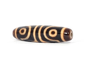 Antique Tibetan Four Eye & Tiger Tooth Motif Dzi Bead (TiD-Ant-200-FoETT-121624)