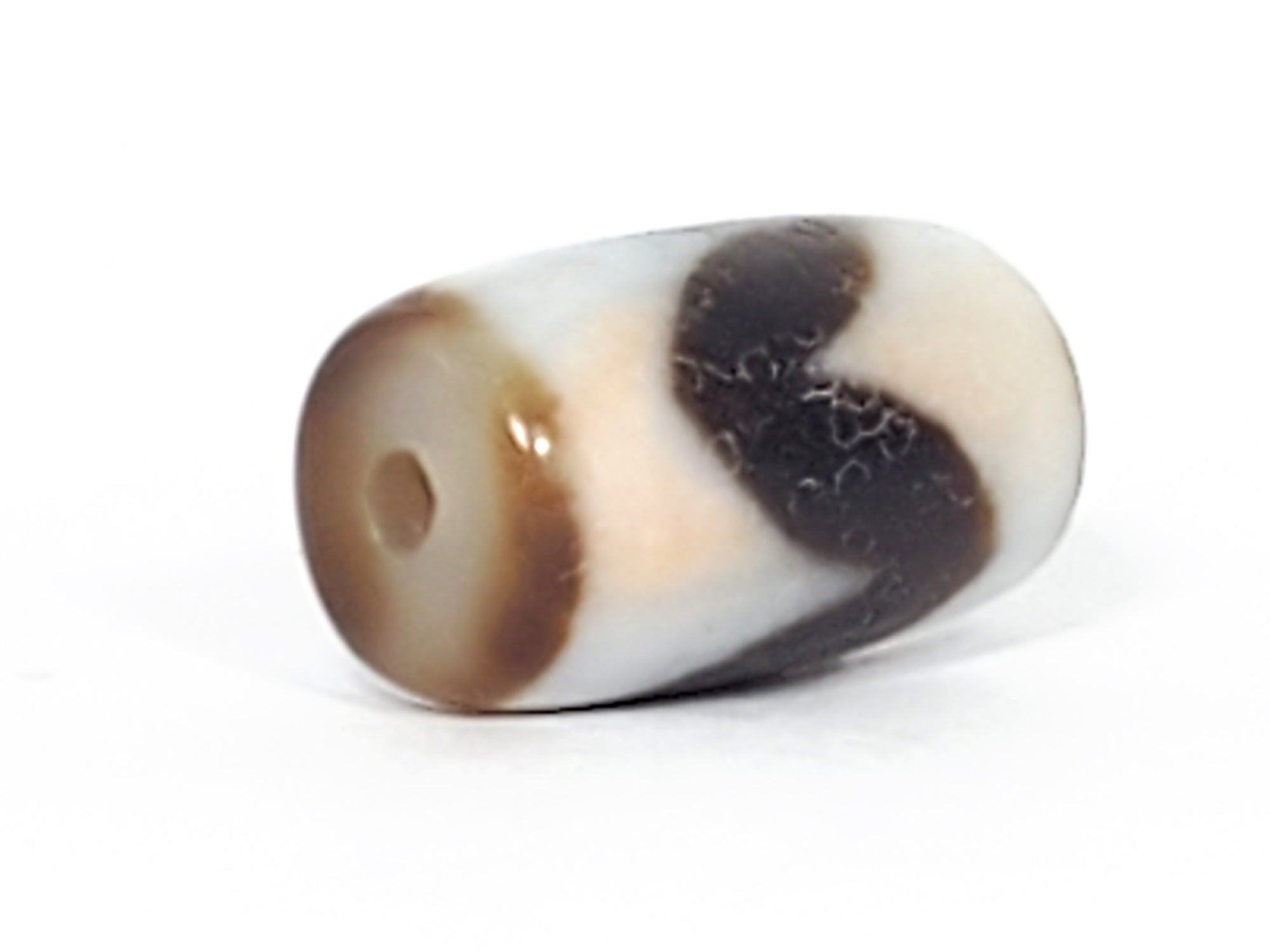 Antique Tiger Tooth Motif Dzi Bead With Bloodspots (Ant-S-B-TT-030624)