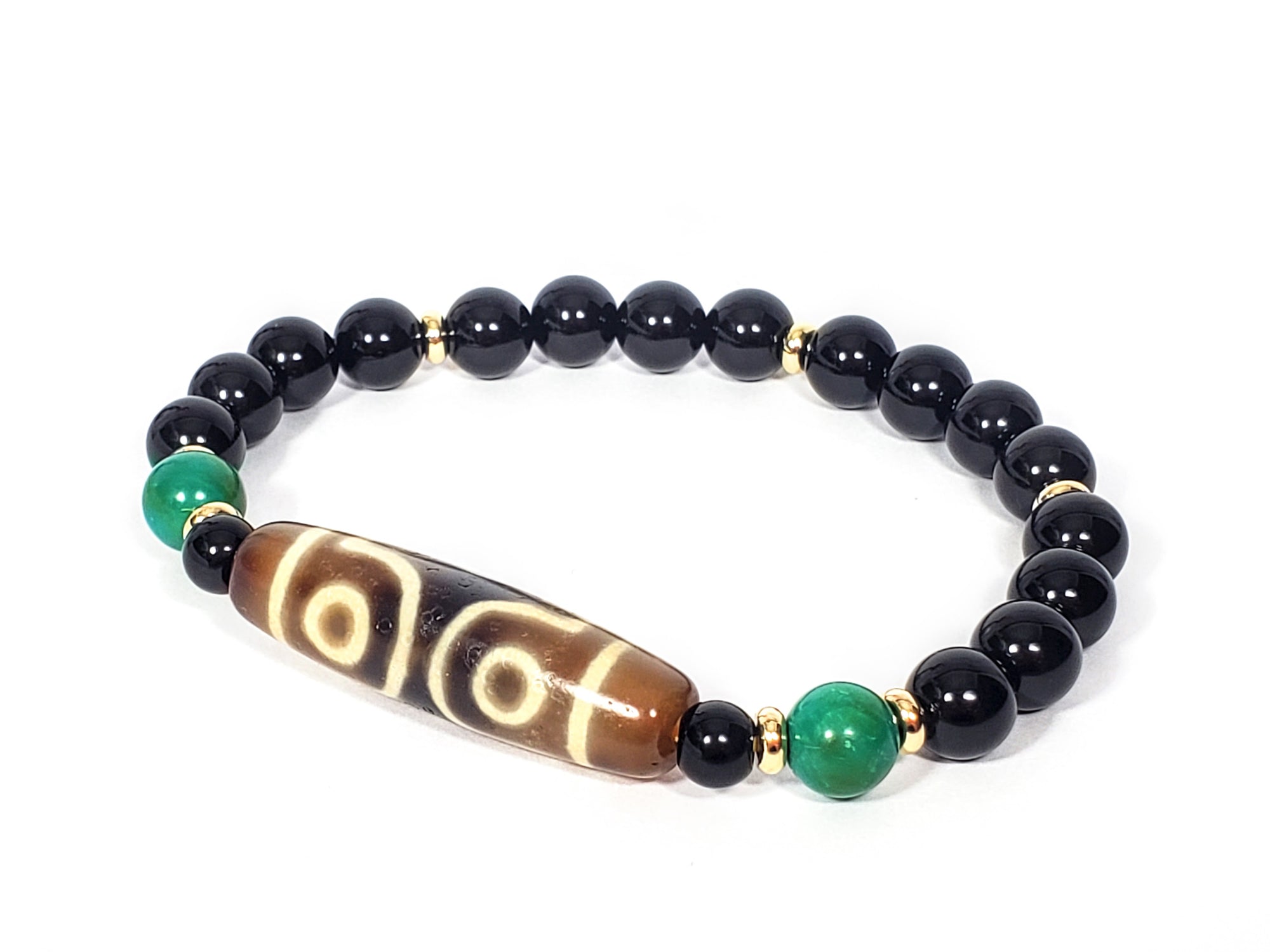 Three Eye Dzi Bead Bracelet