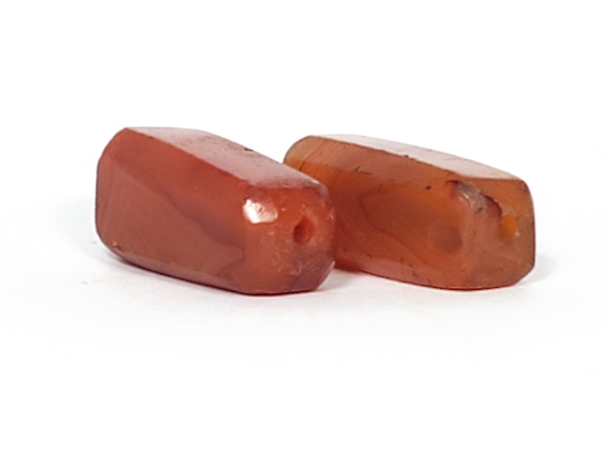 Pair of Ancient Faceted Carnelian Beads (AC-003)