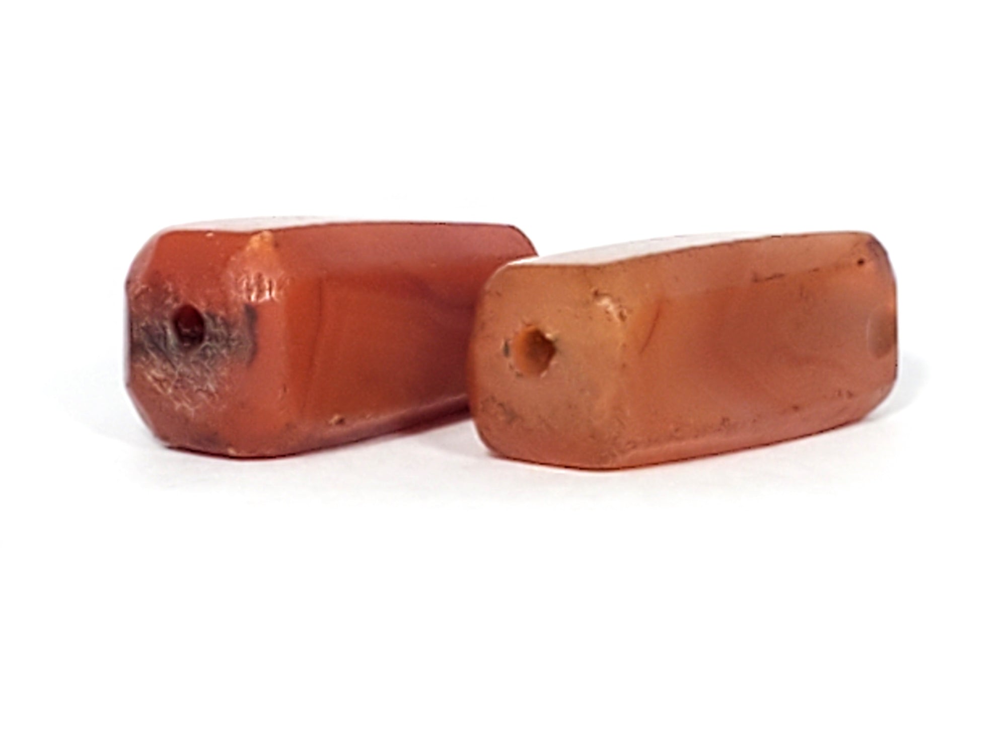 Pair of Ancient Faceted Carnelian Beads (AC-003)