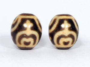 Pair of Round Treasure Vase Dzi (RD-Ant-TV-072223)