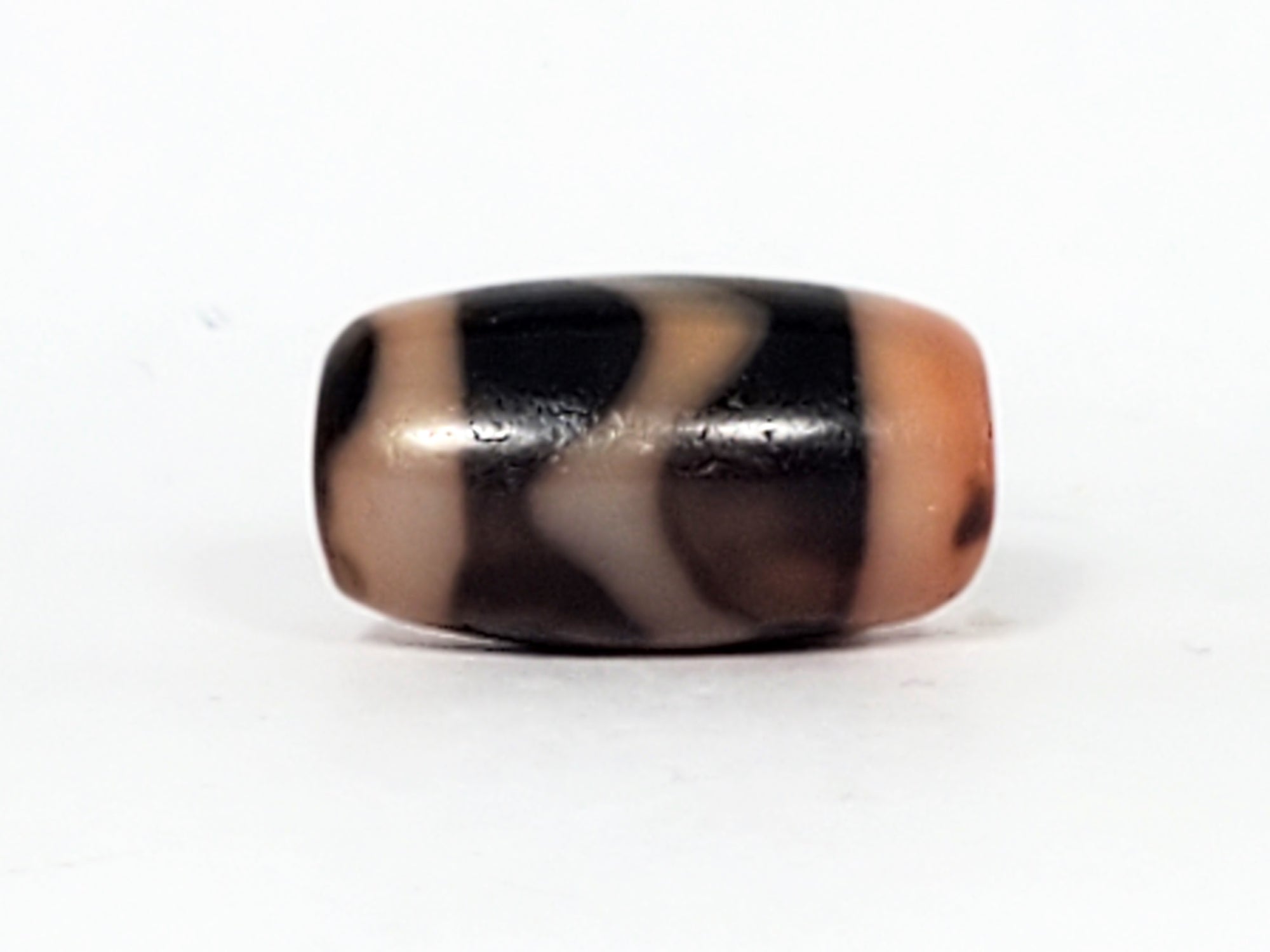 Antique Wave Motif Dzi Bead (TiD-Ant-S-B-W-070223) - Small Dzi