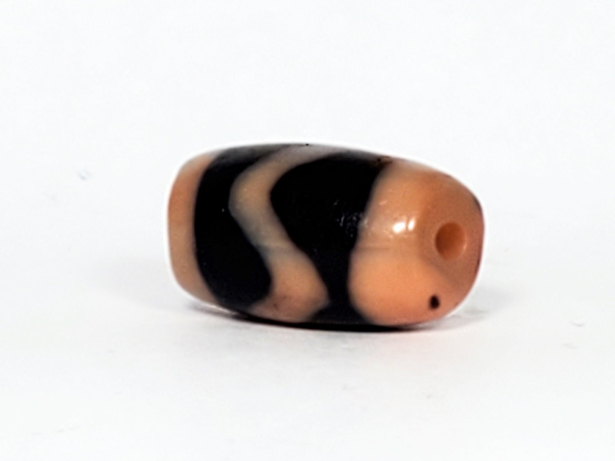 Antique Wave Motif Dzi Bead (TiD-Ant-S-B-W-070223) - Small Dzi