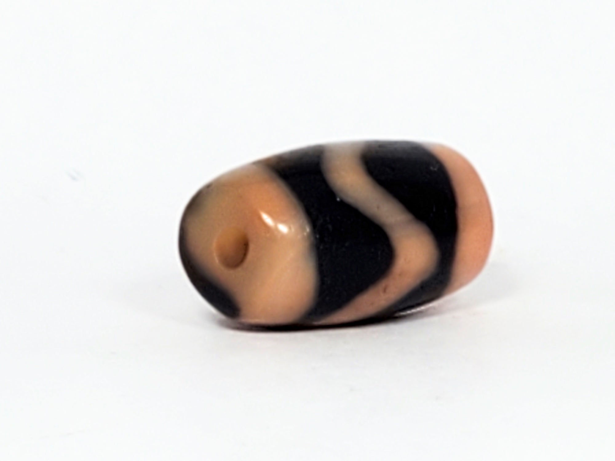 Antique Wave Motif Dzi Bead (TiD-Ant-S-B-W-070223) - Small Dzi