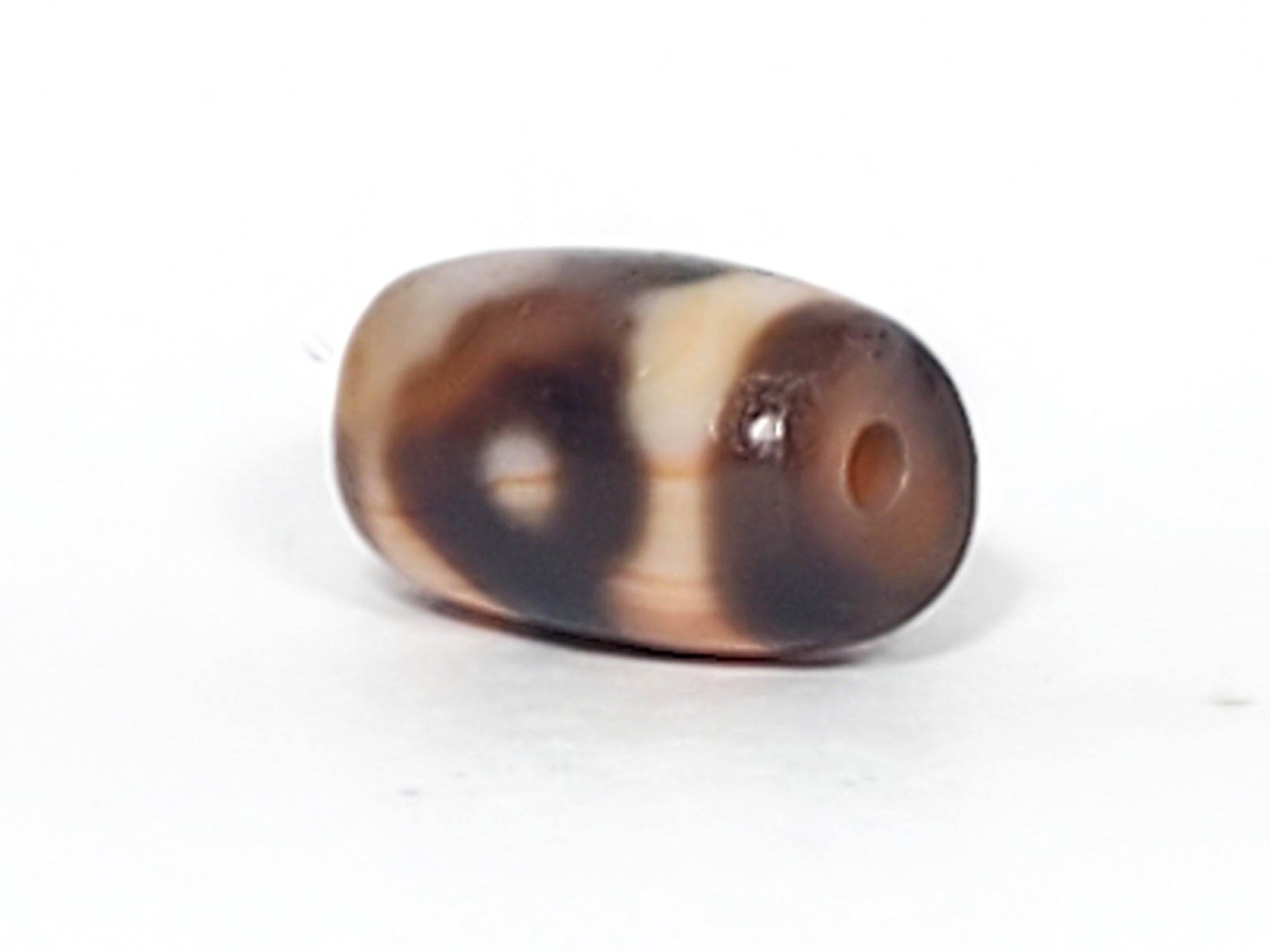 Antique Three Eye Motif Dzi Bead (TiD-Ant-S-ThE-061723) - Small Dzi