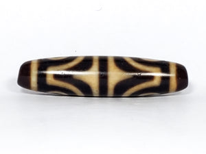 Antique Tibetan Four Eye & Tiger Tooth Motif Dzi Bead (TiD-Ant-200-FoETT-121323)