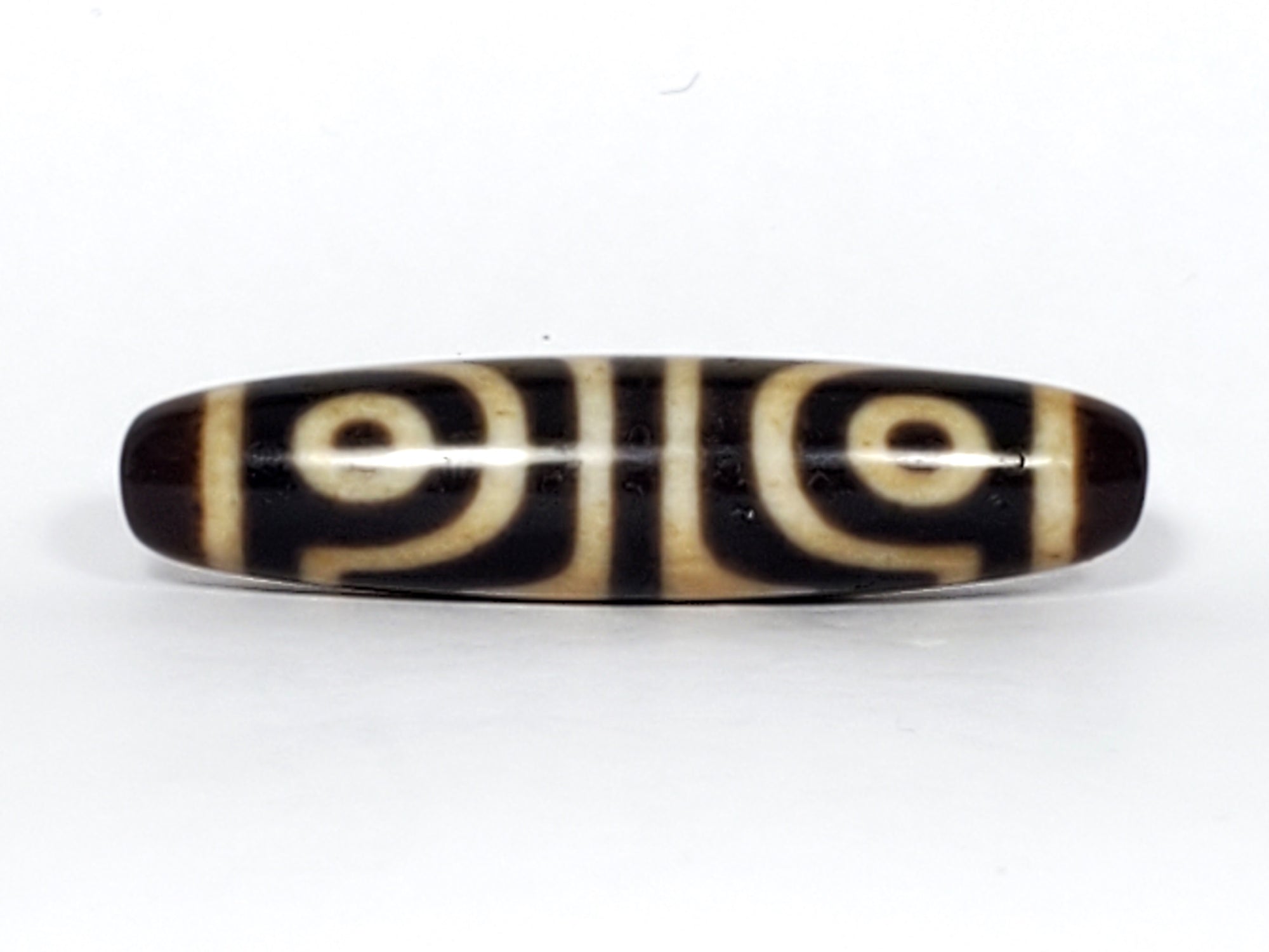 Antique Tibetan Four Eye & Tiger Tooth Motif Dzi Bead (TiD-Ant-200-FoETT-121323)