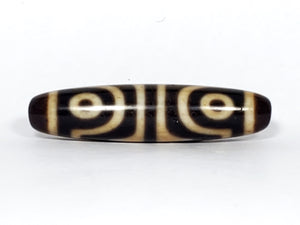 Antique Tibetan Four Eye & Tiger Tooth Motif Dzi Bead (TiD-Ant-200-FoETT-121323)