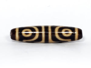 Antique Tibetan Four Eye & Tiger Tooth Motif Dzi Bead (TiD-Ant-200-FoETT-121323)