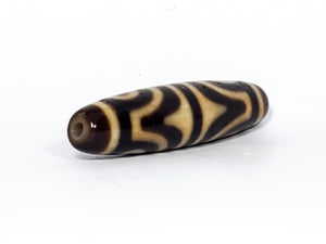 Antique Tibetan Four Eye & Tiger Tooth Motif Dzi Bead (TiD-Ant-200-FoETT-121323)