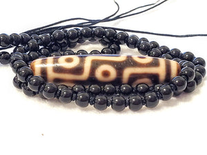 Antique Tibetan Nine Eye Motif Dzi Bead (TiD-Ant-200-NE-121323)