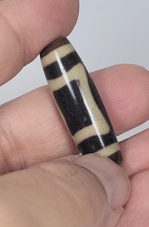 Rare Ancient Heaven & Earth Motif Dzi Bead with Bloodspots - Extremely Old