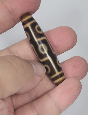 Antique Tibetan Nine Eye Motif Dzi Bead (TiD-Ant-200-NE-011325)