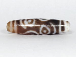 Ancient Prajna Dharma Eye Motif Dzi Bead with Bloodspots (TiD-Anc-B-PDE-061623) - Old Dzi