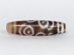 Ancient Prajna Dharma Eye Motif Dzi Bead with Bloodspots (TiD-Anc-B-PDE-061623) - Old Dzi