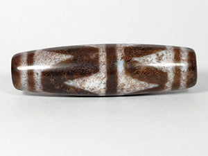 New Double Wave Motif Dzi Bead with Bloodspots